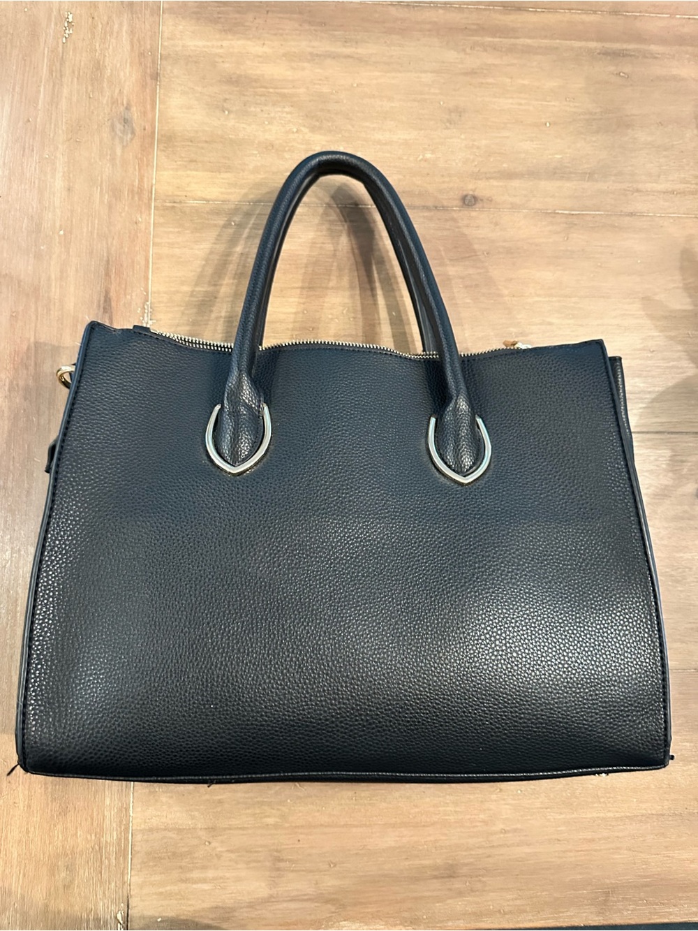 Urban Expressions Black Pebbled Tote with Dual Top Handles